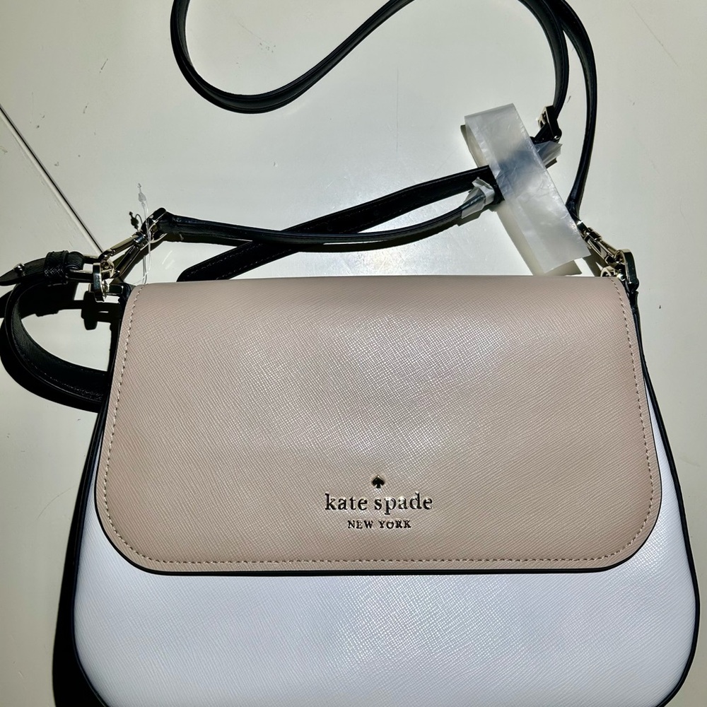 Nwt Kate Spade Beige and White Crossbody Bag